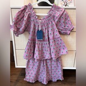 NWT Sohana Purple Floral Smocked Blouse and Shorts Matching Set Medium